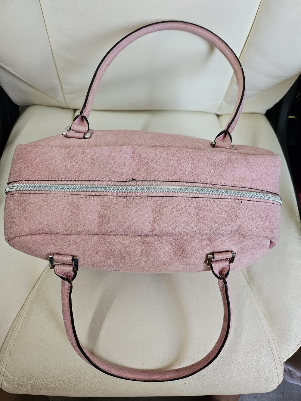 Victoria's Secret Blush Pink Suede Satchel - Picture 7 of 13